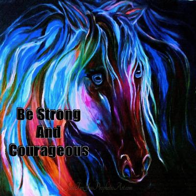 Blue horse flowing mane by Pam Herrick - Just For You Prophetic Art