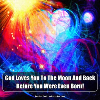 Prophetic art heart and moon by Pam Herrick - Just For You Prophetic Art