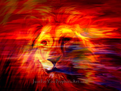 Lion of Judah dream painting by Pam Herrick- Just For You Prophetic Art