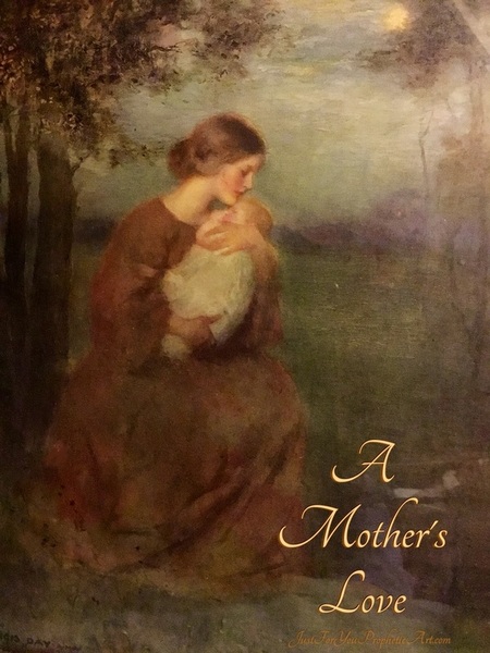 Painting of woman cradling baby, a mother's love, story by Pam Herrick about her son Bryan at Just For You Prophetic Art