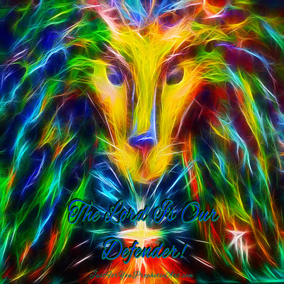 Lion of Judah, cross, Spektrel  art by Pam Herrick - Just For You Prophetic Art. 